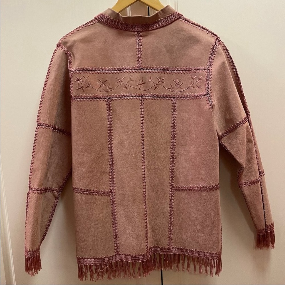 ISO (in search of) Dressbarn Pink Leather Western Jacket with Fringe - Picture 4 of 4